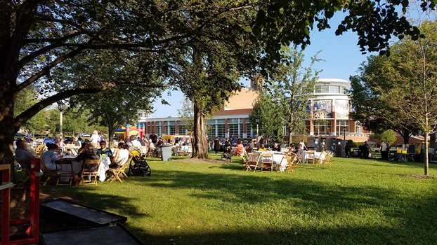 Staff in Bowman Park at the Annual Opening Picnic