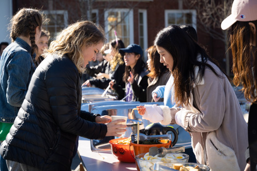 Students are getting ramen at the ramen festival