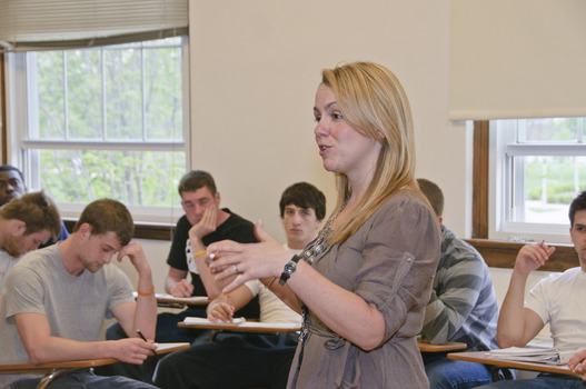 Students listening to classroom lecture