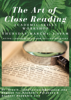 The Art of Close Reading Academic Skill Workshop banner
