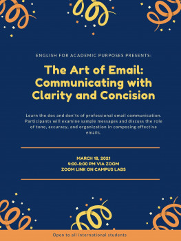 The Art of Email:  Communicating with Clarity and Concision workshop banner