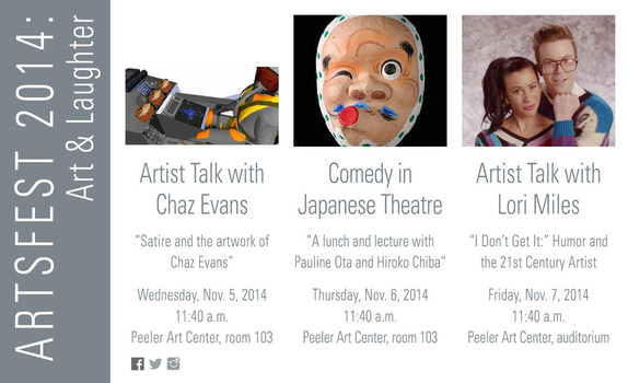 Artist Talk with Chaz Evans and Lori Miles and Comedy in Japanese Theatre flyer