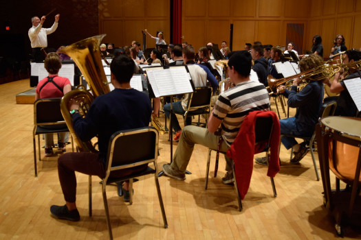 DePauw University Band during rehearsal