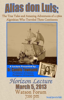 Flyer for Horizon Lecture presented by Dr. Camilla Townsend