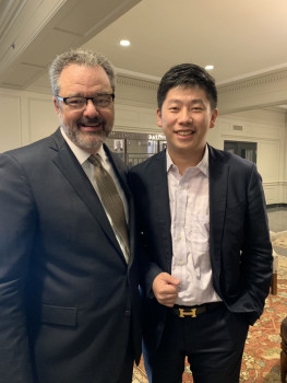 Chao Zhu with President Mark McCoy