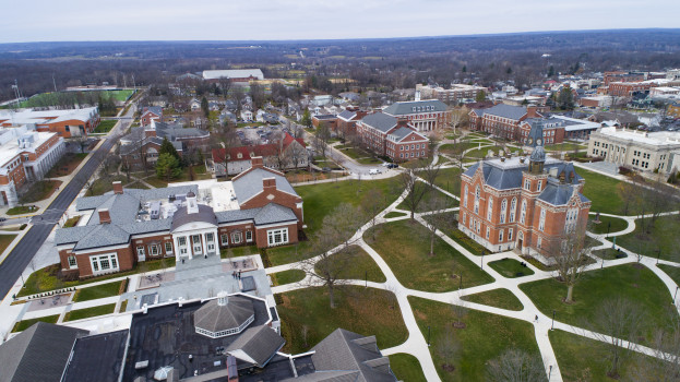 The Facilities Management team maintains the University's grounds and landscaping.