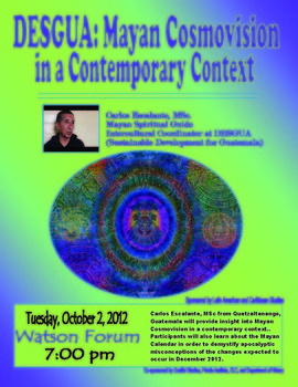 Poster for lecture featuring Carlos Escalante