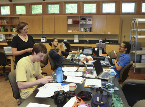 Students working in a classroom setting