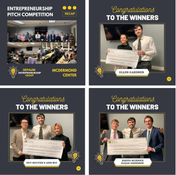 Collage of Fall 2022 Pitch Competition winners