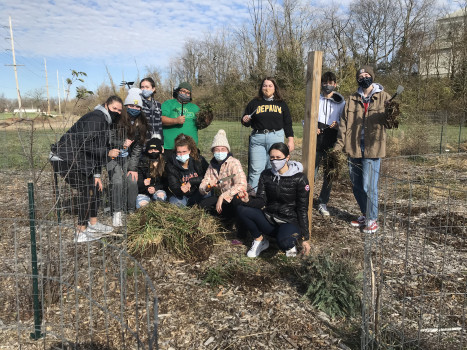 Students out at the Campus Farm