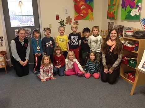 Grace and Carsen with their smiling students.