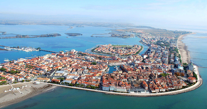 Aerial view of Grado, Italy