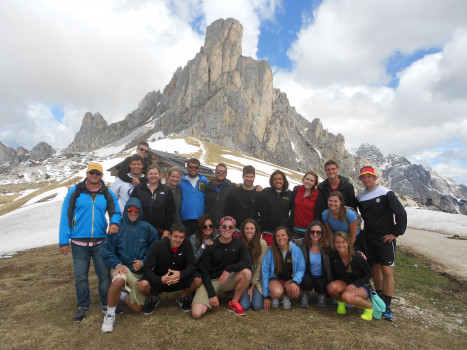 Student group in the Alps