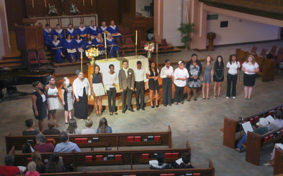 Exalt! Gospel Choir performs at the Family Weekend Service