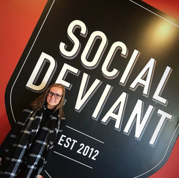 Ali Grimm '19 at Social Deviant for her semester long internship.