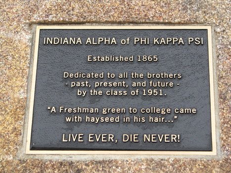 Indiana Alpha of PHI Kappa PSI plaque