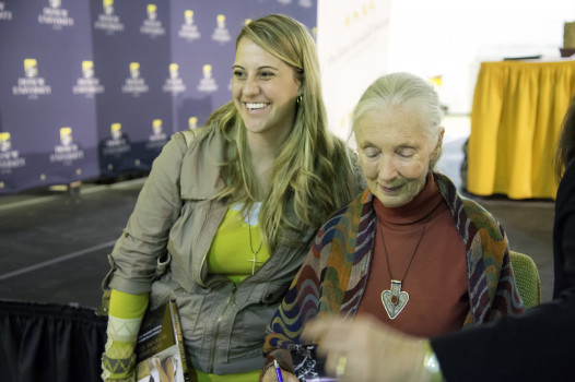 Jane Goodall's April 2013 speech was followed by a book signing.