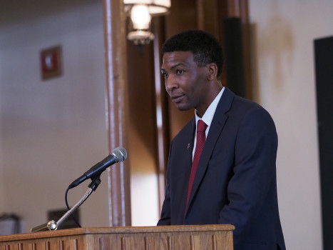 Keynote speaker Henry Dambanemuya '13