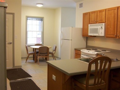 Kitchen within a Rector Village Suite