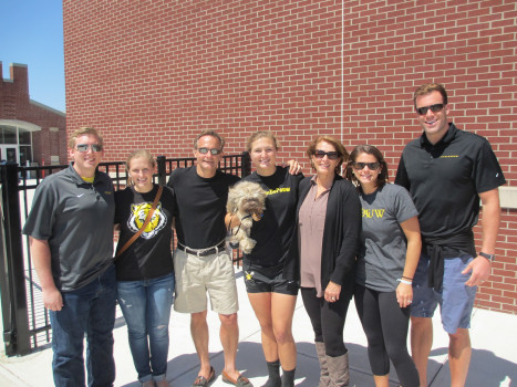 Mike McCracken with family at Blackstock Stadium