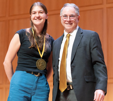 Amalie Vacanti '25 with VPAA Dave Berque