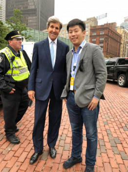 Chao Zhu with Former Secretary of State John Kerry