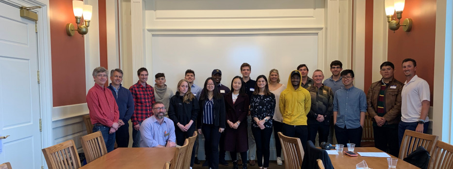 Group photo of everyone involved with the pitch competition 