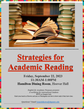 Open book with title Strategies for Academic Reading