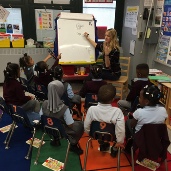 Sarah Stricker ('14) teaches kindergarten in Uncommon Schools in Brooklyn.