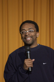 Filmmaker Spike Lee at DePauw in April 2003.