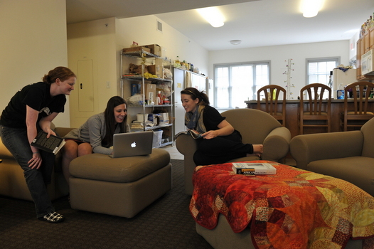 Students in the common area of a Rector Village Suite.