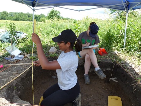 Students working at the Campus Farm