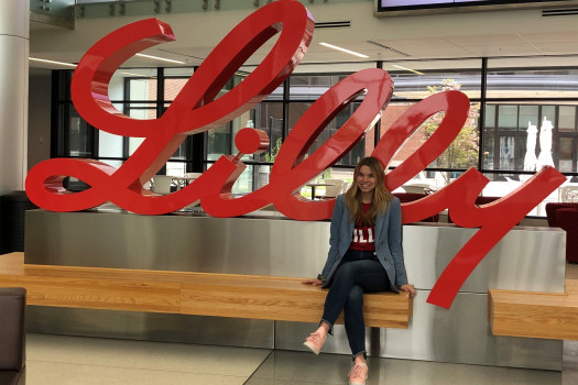 Sydney Wysong '20 during her semester long internship at Eli Lilly and Company.