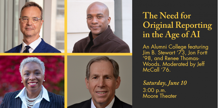 The Need for Original Reporting in the Age of AI on Saturday, June 10 in Moore Theater