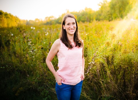 Tina Irvine standing in a field