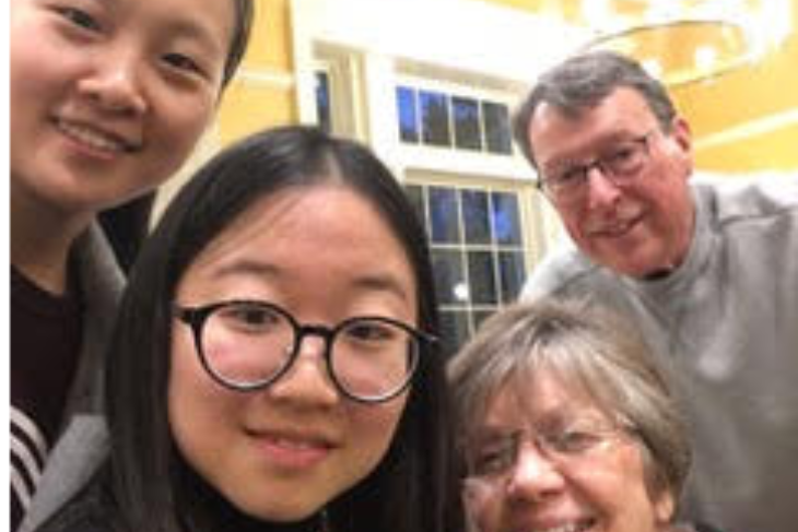 Xinye Yang '21 with host family