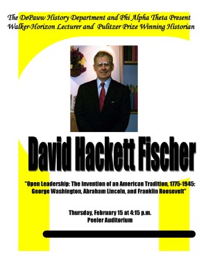 David Hackett Fischer Lecturer poster