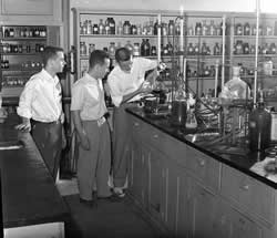 Howard Burkett in Lab, 1952