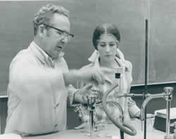 Howard Burkett with student, 1955