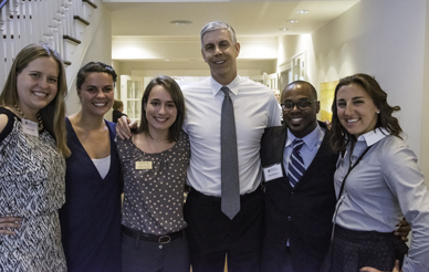 Arne Duncan with students at the Elms