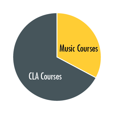 Chart of course distribution for BA degree
