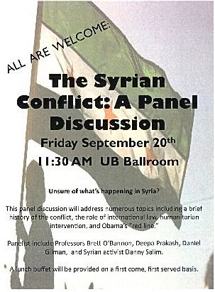 Poster for The Syrian Conflict:  A Panel Discussion
