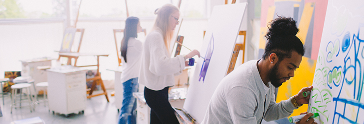 Students painting