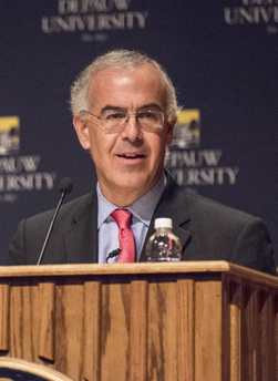 David Brooks delivering an Ubben Lecture