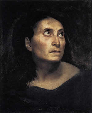 Mad Woman in the Attic by Eugene Delacroix
