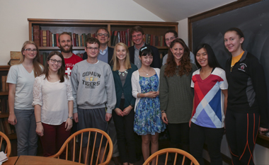 Douglas Hallward-Driemeier posing with Honor Scholars