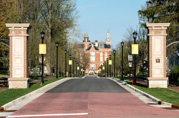 Long view west down Anderson Street ending with East College