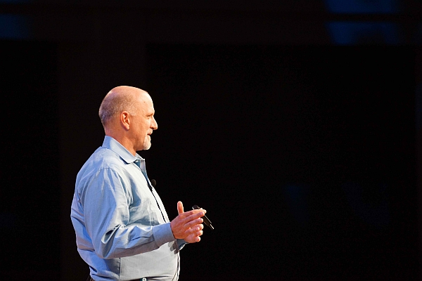 Jeff Harmening giving a speech