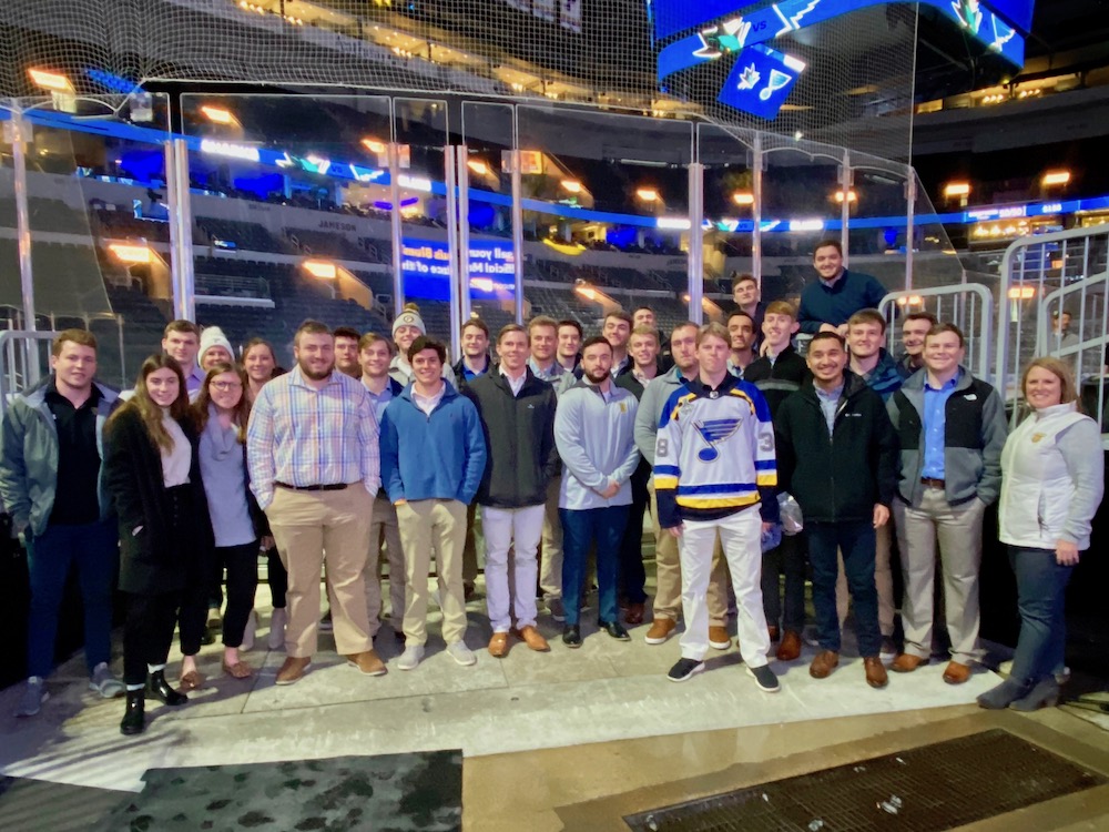 Students visit the St. Louis Blues