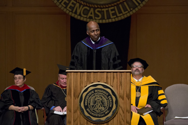 Vernon Jordan presenting the keynote address